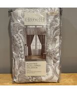 Croscill Madeline Pleated Scalloped Valance Ivory Embroidered 51x19&quot; Vtg - $546.37 MXN