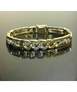 8.00ct Men 10k yellow gold Over miami curb cuban link diamond bracelet, ... - £213.58 GBP