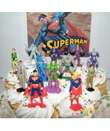 Superman Cake Toppers Set of 13 with Super Girl, Jimmy Olsen, Doomsday M... - £12.54 GBP