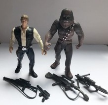 Star Wars Han Solo &amp; Chewbacca Kenner POTF Figures w/ Accessories 1995 - $13.99