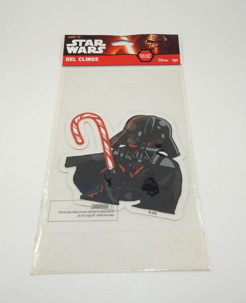 Star Wars Darth Vader Candy Cane Christmas Gel Window Cling New - $6.84