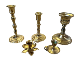 Vintage Brass Candlesticks Holder Wedding Home Decor Lot princess house ect. - £46.38 GBP