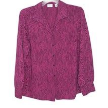 Covington womens Size 20W Blouse Long Sleeve Button Front V-Neck Purplis... - $13.97