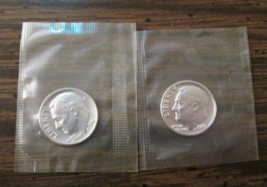 1961&amp;1963 Proof Roosevelt Dimes in cellophane - £7.11 GBP