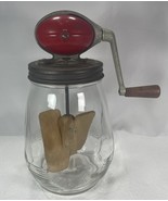 VTG Dazey Butter Churn # 4 Red Football Top Tulip Jar Wood Paddle 4 Quart - €100,40 EUR