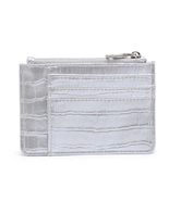 Afina Croco Embossed Card Holder Slim Wallet Silver - £15.63 GBP