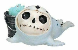 Ebros Furrybones Rollie The Seal with A Bucket of Fish Small Sit Up Figurine - £11.73 GBP