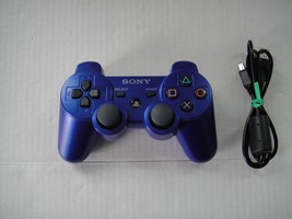 Sony PlayStation 3 Wireless Controller Model CECHZC2U BLUE WITH USB CABLE - $9.49