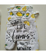 Fruit Printed Oven Mitt And Potholder Set Lemon Orange Bees Kithen Hot P... - $171.34 MXN