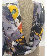 Halloween Multi Characters Polyester Scarf Silk Feel 57&quot; Ghost Bats Skel... - £11.67 GBP