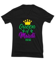 Queen of Mardi Gras, black Vneck Tee. Model 60058  - £23.59 GBP