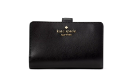 New Kate Spade Madison Medium Compact Bifold Wallet Leather Black - £56.74 GBP