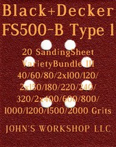Black+Decker FS500-B Type 1 - 17 Different Grits - 20 Sheet Variety Bund... - $373.45 MXN