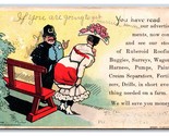 Comic Policeman Helps Woman Who Sat in Wet Paint Park Bench DB Postcard R26 - $4.47