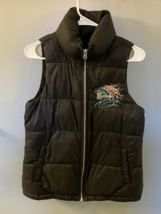Old Navy Puffer Vest Black with Embroidered Horse Size XS - $9.90