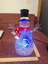 Christmas Decorations Indoor Tabletop Muti-Color LED Lighted Snowman Figurines - £22.90 GBP