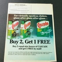 VTG Retro 1983 Cascade Automatic Dishwashing Detergent Buy 2 + 1 FREE Ad... - $19.00