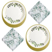 Geometric Eucalyptus Bridal Party Supplies - Gold, White and Greenery Pa... - £12.71 GBP