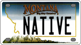 Native Montana Novelty Mini Metal License Plate Tag - £11.72 GBP