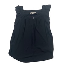Loft XS Black Ruffle Sleeve Blouse Button Detail - $126.91 MXN