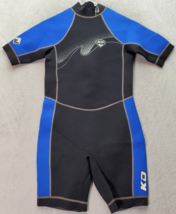 Kidder Wetsuit Youth Sz 14 Black Blue Kent Sporting Goods Short Sleeve Back Zip - £25.47 GBP