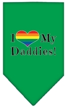 I Heart my Daddies Screen Print Bandana Emerald Green Size Large - £9.26 GBP