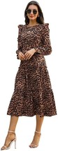 Fall, Winter, Spring Boho-Style, Flowy Long Dress with a Leopard Print - £39.20 GBP