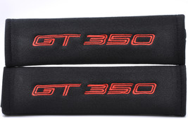 2 pieces (1 PAIR) Ford GT 350 Embroidery Seat Belt Cover Pads (Red on Black) - $16.99