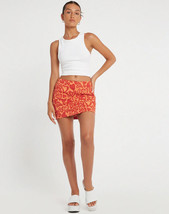 Motel Rocks Ima Skirt In Retro Heart Orange (MR47) - £23.33 GBP