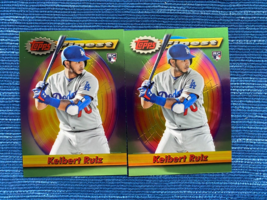 Pair 2021 Topps Finest Flashbacks #113 Keibert Ruiz RC Rookie Dodgers Nationals - $1.50