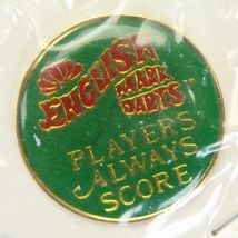 Vintage English Mark Darts Game Pin Back Button 1” x1” Gold Green NEW OL... - $29.40