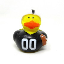 Football Player Rubber Duck 2&quot; Black White 00 Duckie Squirts Collect US ... - $8.50