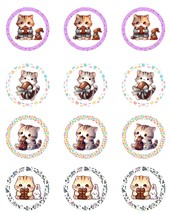 Cute Easter Kitten Kitty Cat Edible Images Wafer Precut Easter Cupcakes ... - £11.35 GBP