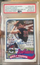 Authenticity Guarantee 
2014 Topps Archives Ricky Vaughn/Charlie Sheen Auto  ... - £312.00 GBP