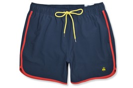 Brooks Brothers Navy Red 5&quot; Contrast Pipe Swim Trunk Shorts, XL X-Large ... - $88.61