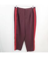 Habitual Womens Abigail Pants Burgundy Red Side Stripe High Rise Ankle S... - €27,47 EUR