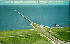Aerial View Postcard Lake Pontchartrain Causeway New Orleans LA Posted 1967 - £6.18 GBP
