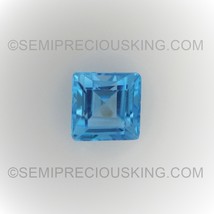 Natural Topaz Square Step Cut 7X7mm Swiss Blue Color VVS Clarity Loose Gemstone - £22.76 GBP