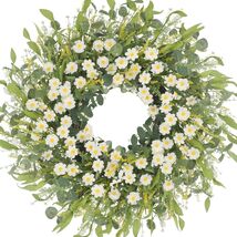Elegant 24'' White Daisy Wreath - Handmade Summer Decor for Home &amp; Weddings - $47.47