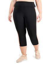 allbrand365 designer Womens Plus Size Colorblock Capri Leggings,Noir Peach,1X - £19.26 GBP