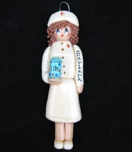 VTG Dough Girl Hand Made Nurse Medical Ornament Figure Xmas Gift Lady Barbara - £14.20 GBP