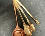 Vintage Copper Color Aluminum Measuring Spoons 1 tsp, 1/2 tsp, &amp; 1/4 tsp - $10.59