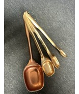 Vintage Copper Color Aluminum Measuring Spoons 1 tsp, 1/2 tsp, &amp; 1/4 tsp - £8.33 GBP