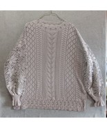 Fashion Womens Tunic Sweater Large Grey Solid Crochet Style Open Knit - £10.27 GBP
