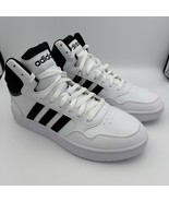 Adidas Hoops 3.0 Mid Basketball Sneakers White Black Men’s Size 10 GW301... - $82.04 CAD
