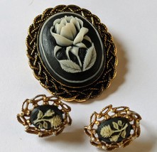 Vintage 3 piece set earrings and broach. - $19.50