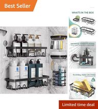 Family-Friendly 5-Pack Adhesive Shower Caddy - Stylish, Rustproof, and P... - $48.46