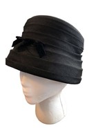 Vintage 1920 1940s 1950s 1960s  Gatsby Bucket Retro Black Hat - £16.25 GBP