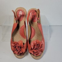 Womans B O C Born Concepts Pink Sling Back Peep toe Wedge sandals Size 9 - £15.57 GBP
