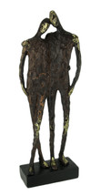 Zeckos Textured Brown and Metallic Gold Friends Abstract Statue - £28.55 GBP